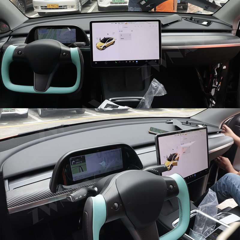 Приборный щиток Tesla LCD автомобиля волокна углерода моделирует 3 модельную группу y цифров