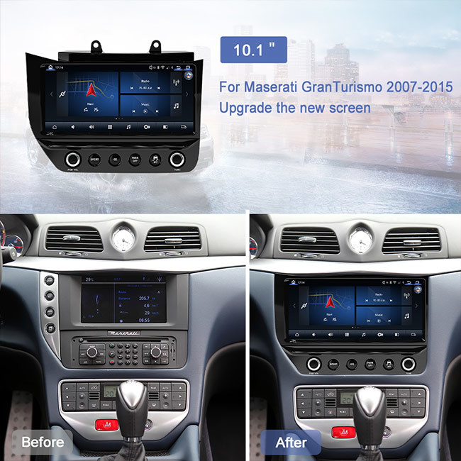 Волокно углерода экрана черноты фасции автомобильного радиоприемника андроида 10 для Maserati GT/GC GranTurismo