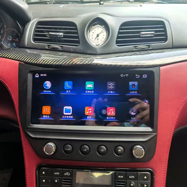 Волокно углерода экрана черноты фасции автомобильного радиоприемника андроида 10 для Maserati GT/GC GranTurismo